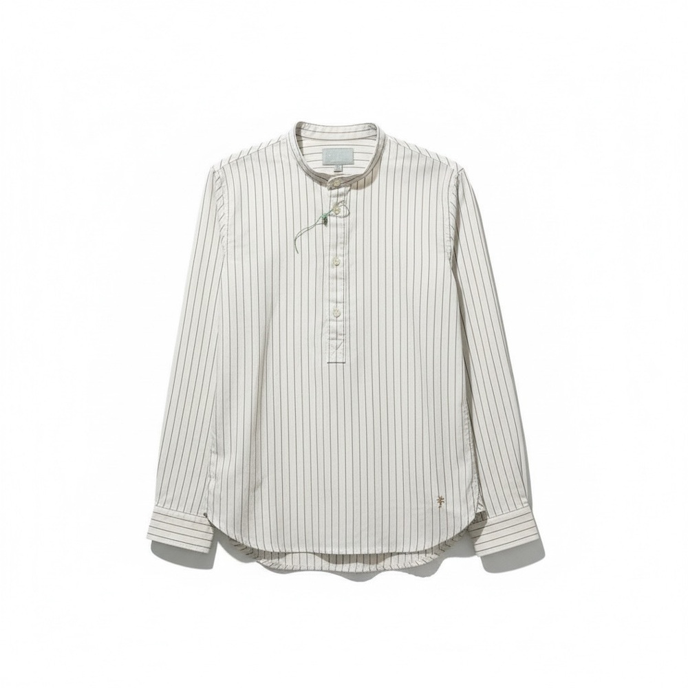 Coconut Boys Dress Shirt Mandarin Collar Size 9-10 Long Sleeves Stripes Holiday